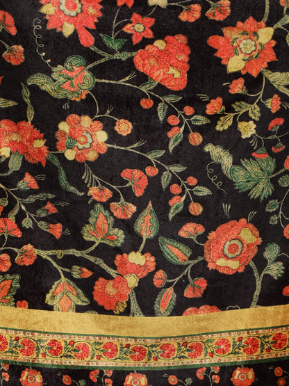 Women's Multicolored Polyster Velvet  Digital Printed Dupatta