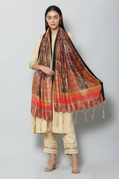 Women's Multicolored Polyster Velvet  Digital Printed Dupatta