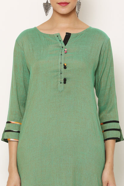 Women's Viscose Rayon Kurta And Palazzo With Dupatta Set