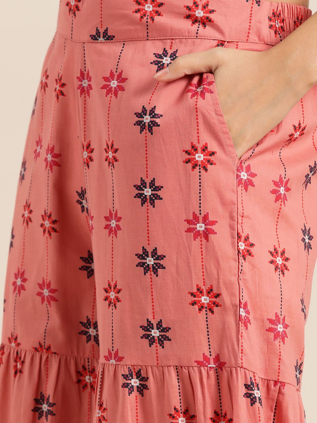 Women's Printed Flared Tunic Sharara Set