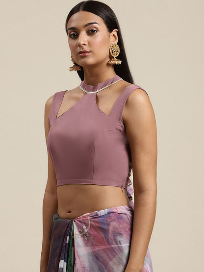 Women's Lavender Colour Chiffon Digital Print Saree