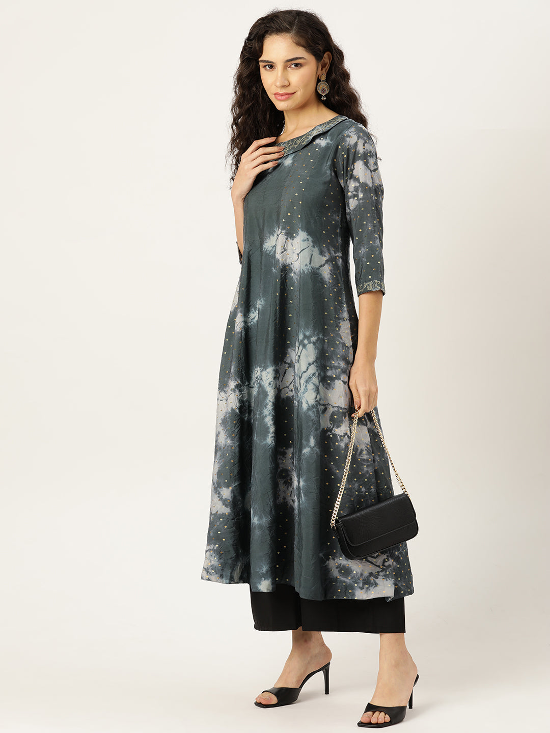 Women's Flared A-Line Dress (Grey)