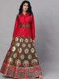 Women's Olive Green Ready to Wear Lehenga with Blous