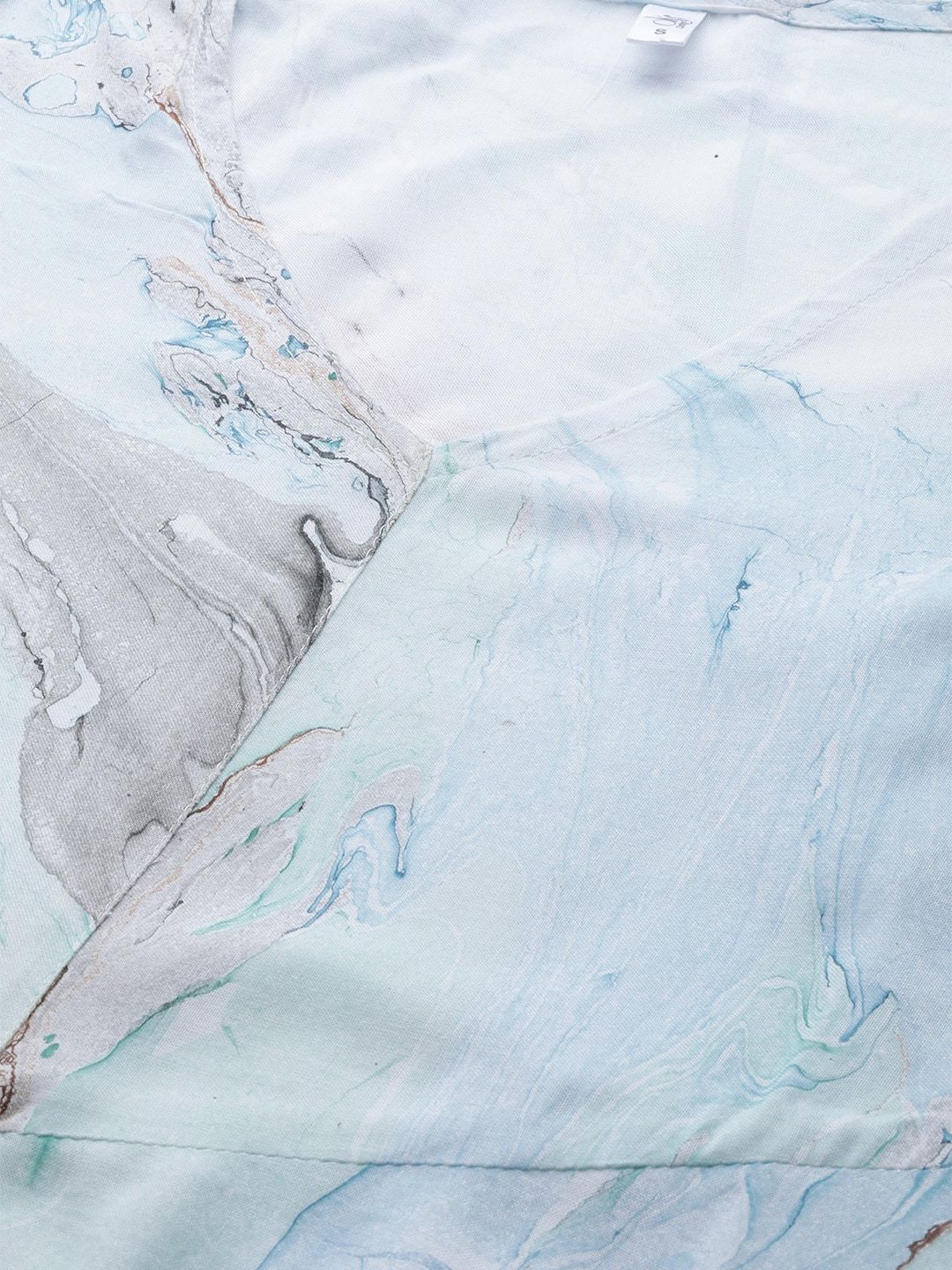Women's  Sea Green & Blue Printed Maxi Dress