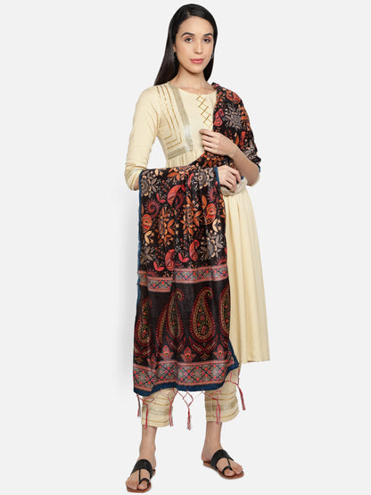 Women's Multicolored Polyster Velvet  Digital Printed Dupatta