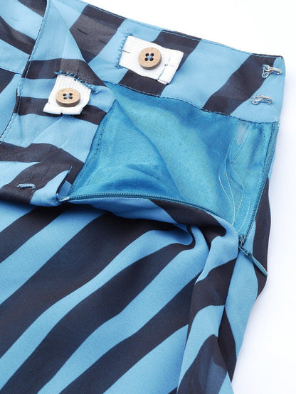 Women's Zebra Crop Top with Skirt