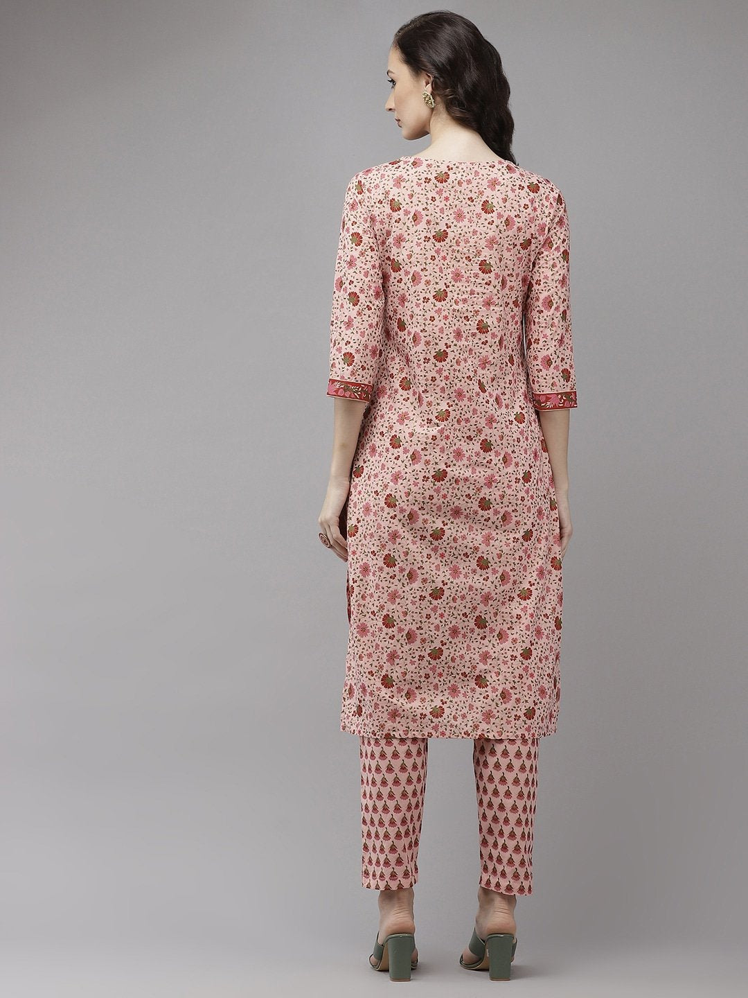 Women's Pink Floral Kurta Set