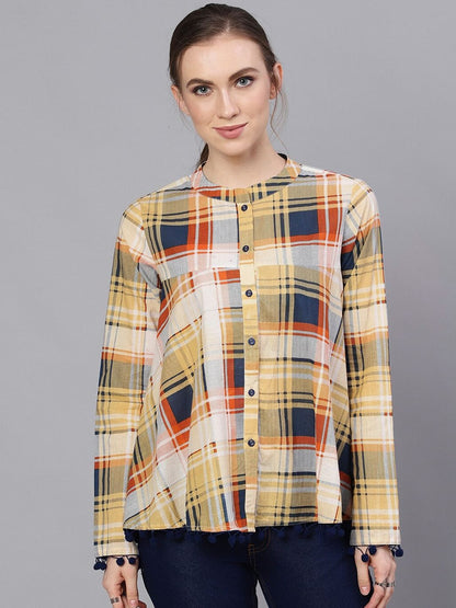 Women's Yellow Checked Tunic