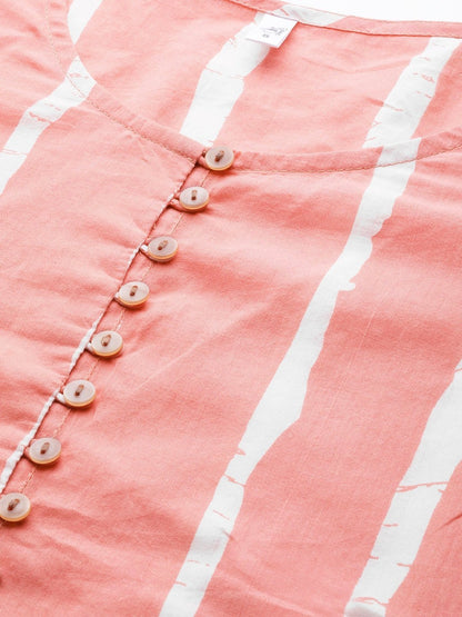 Women's  Pink & White Striped Top