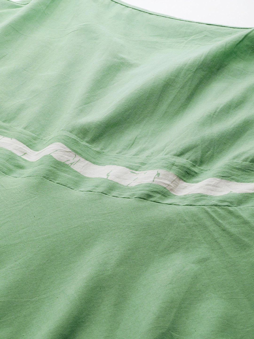 Women's  Green Solid A-Line Dress with Jacket