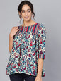 Women's  Beige & Navy Paisley Print Tunic
