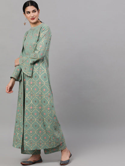 Women's Printed Top with Trousers
