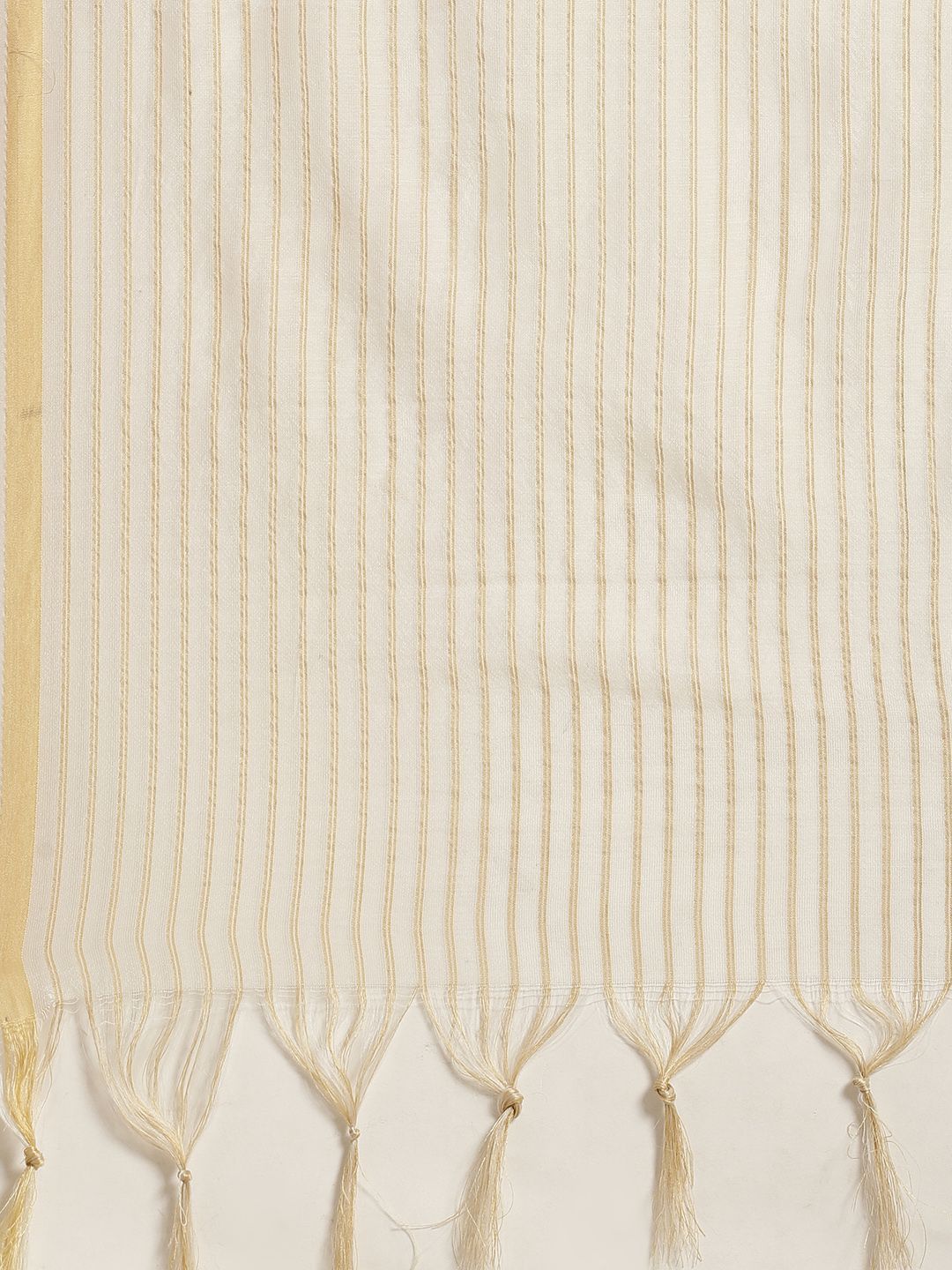 Women's Offwhite Chanderi Woven Dupatta