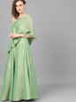 Women's Green Ready to Wear Lehenga with Cape Blous