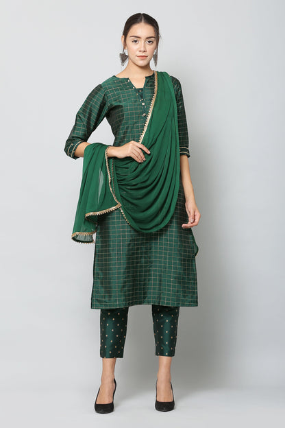 Women's Kurta And Pant With Dupatta Set