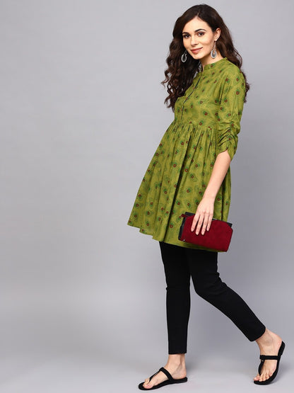 Women's  Green Printed Tunic
