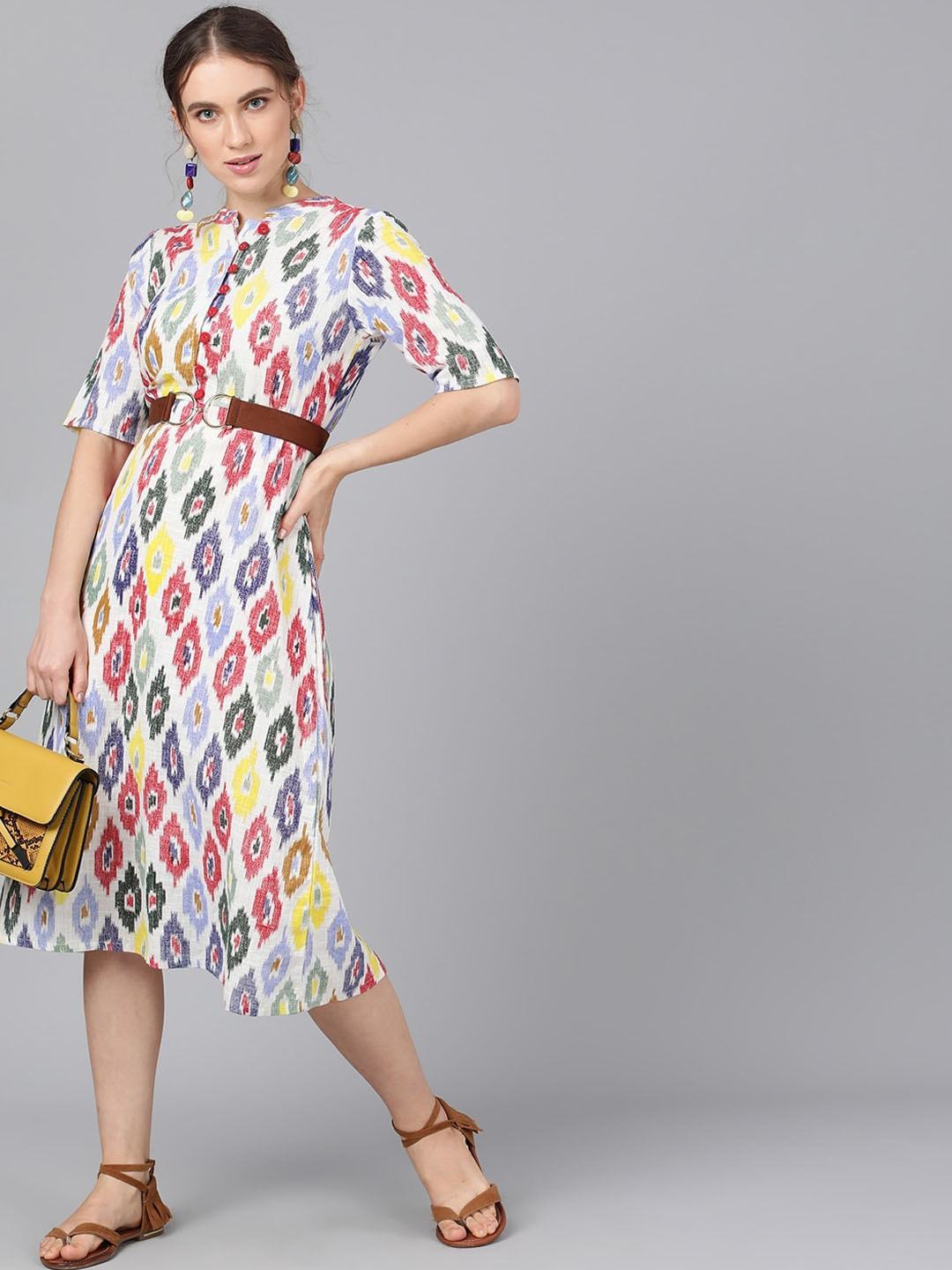 Women's  Multicoloured Printed A-Line Dress