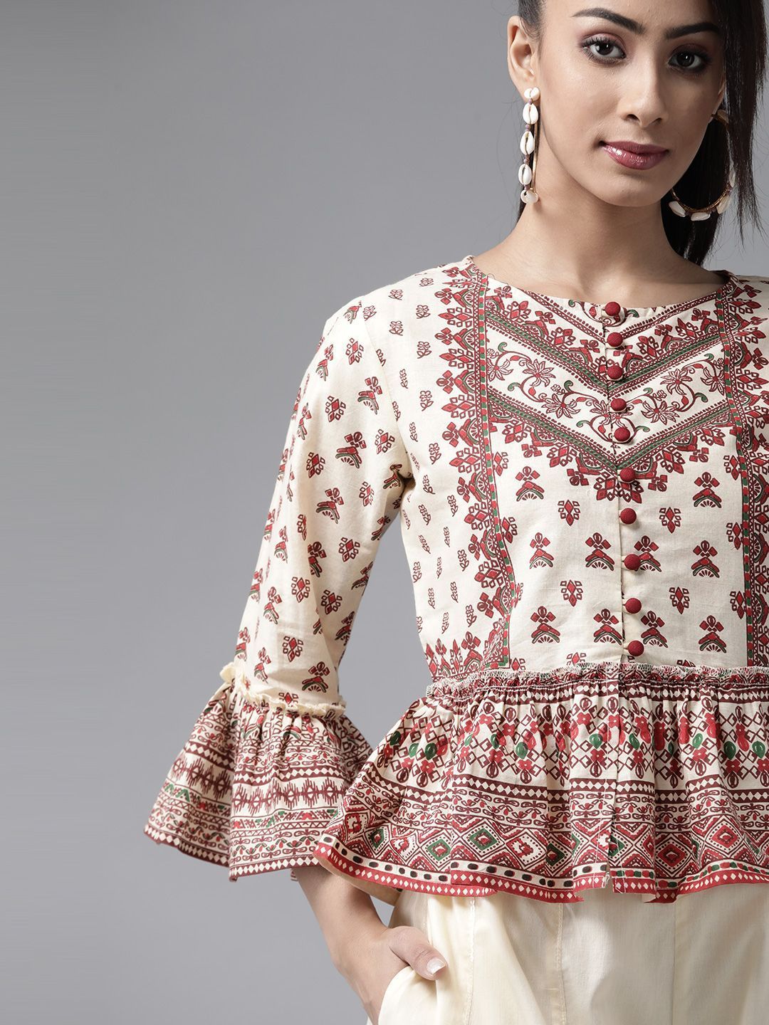Women's Floral Printed Crop-Top Palazzo Set