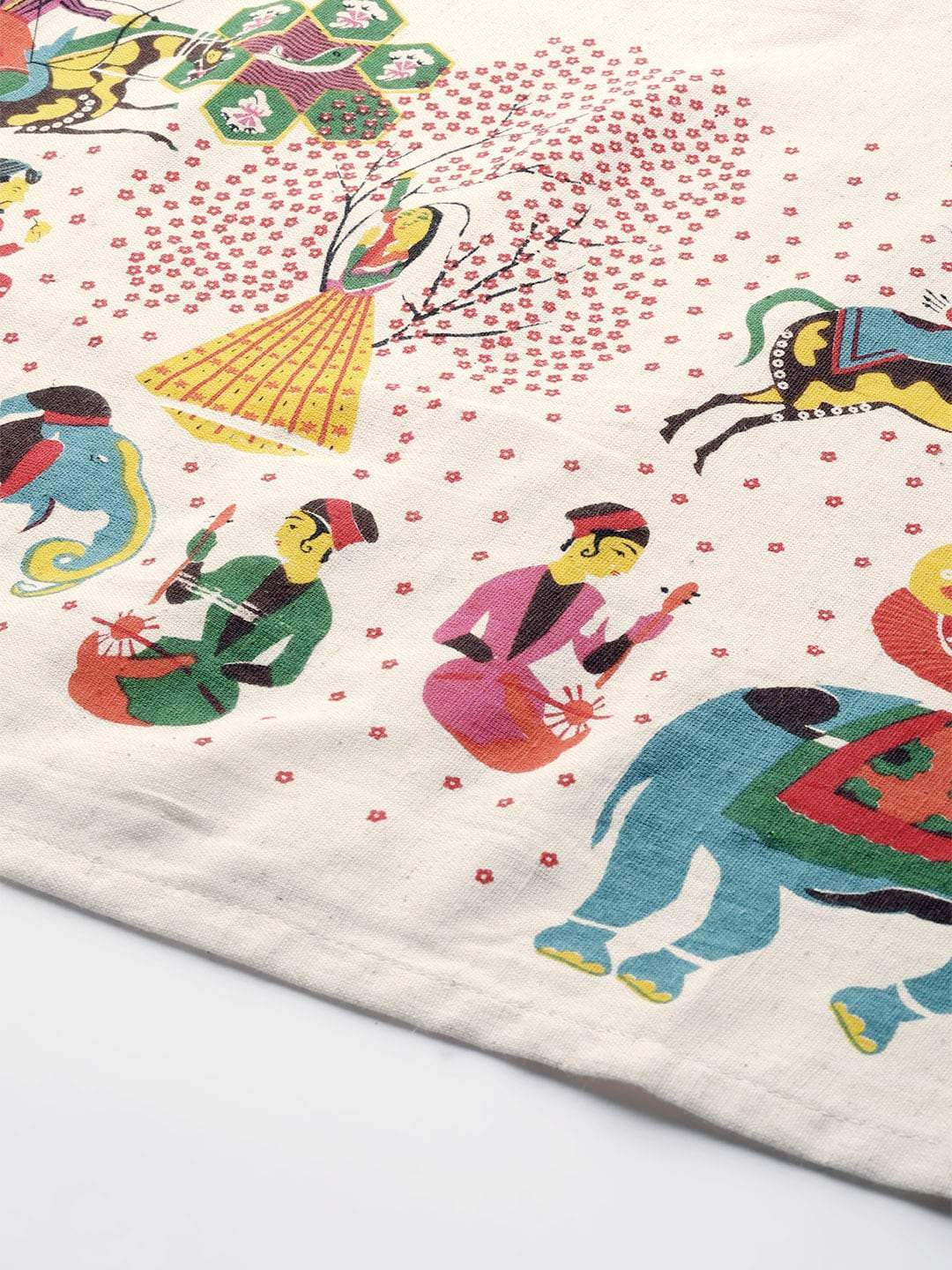Women's  Off-White & Red Printed A-Line Dress