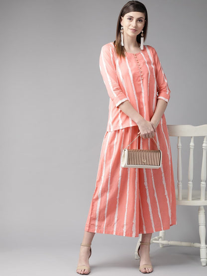 Women's  Pink & White Striped Top