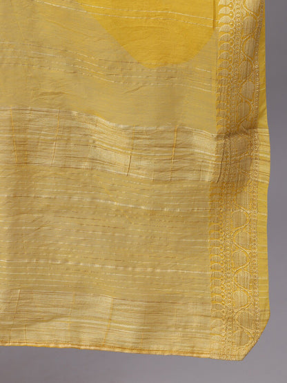 Women Yellow Kurta with Trousers & Dupatta by AKS (3 P