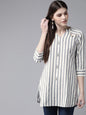 Women's Off-White & Blue Striped Tunic
