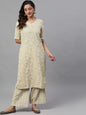 Women's  Pastel Green Printed Kurta with Palazzos