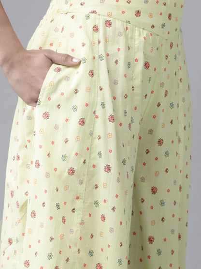 Women's Floral Printed Straight Kurta Palazzo Set