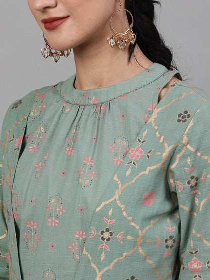 Women's Printed Top with Trousers