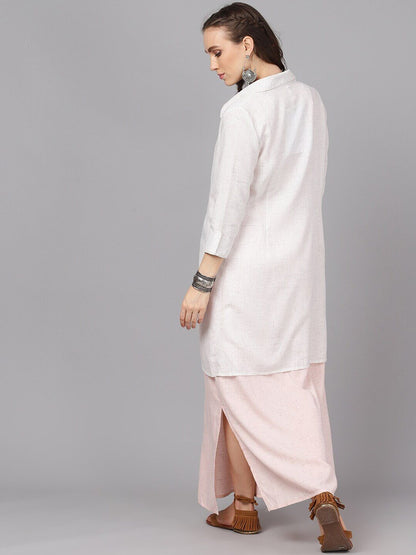 Women's  Off-White Solid Tailored Jacket