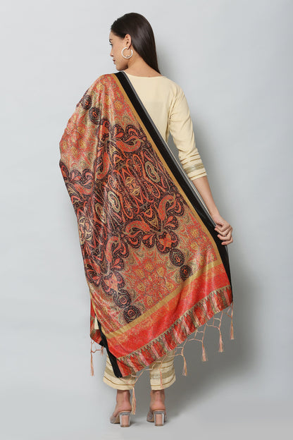 Women's Multicolored Polyster Velvet  Digital Printed Dupatta