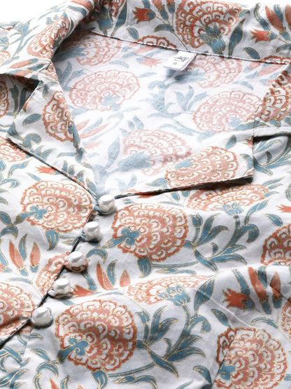 Women's Khari Print Shirt with Skirt