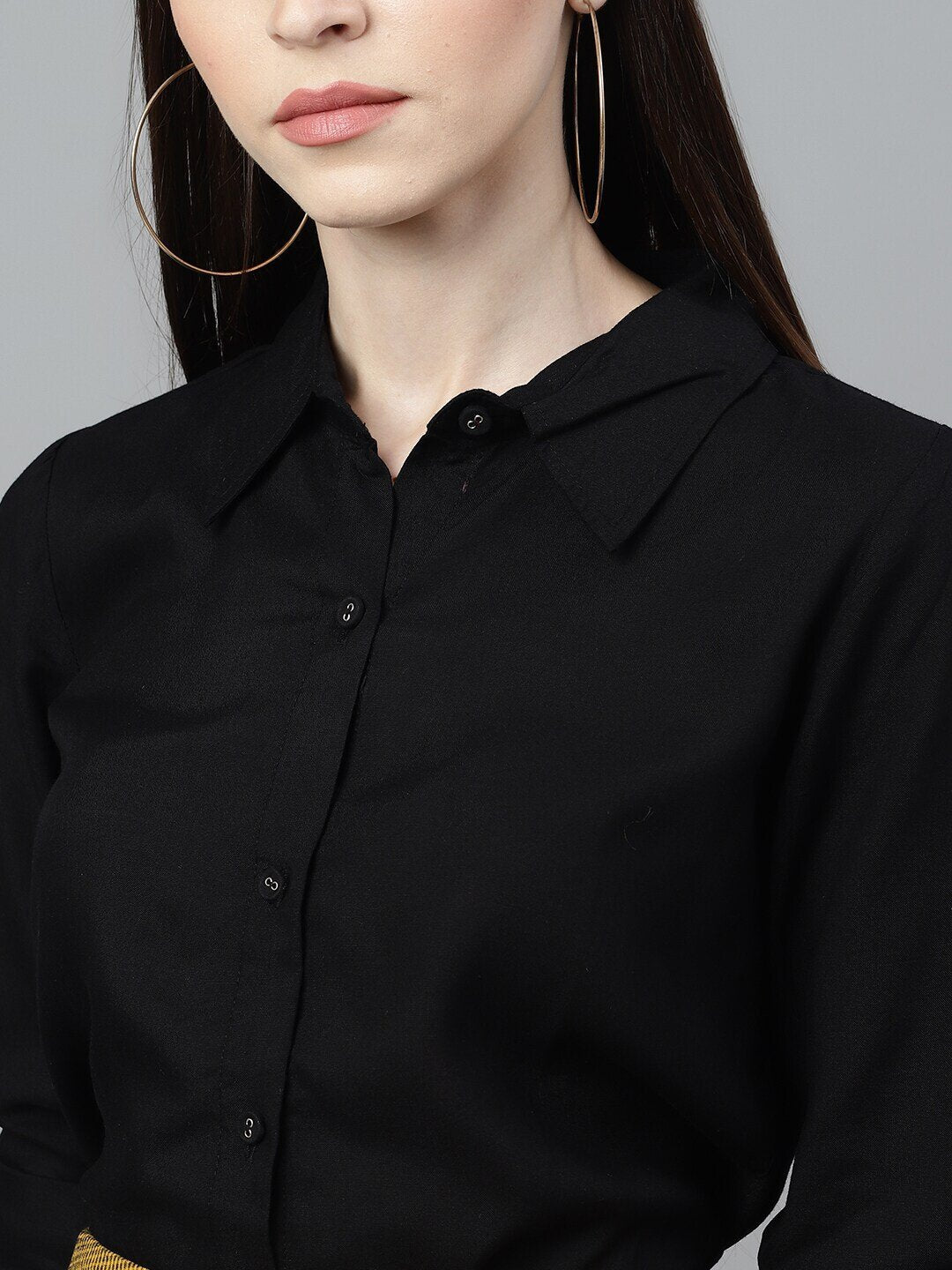 Women's  Black Checked A-Line Dress
