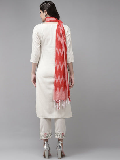 Women's Offwhite Solid Kurta Set