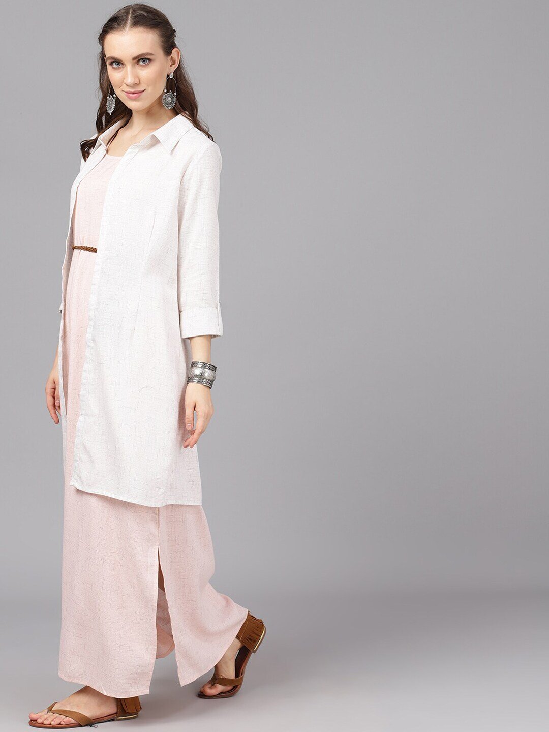 Women's  Off-White Solid Tailored Jacket