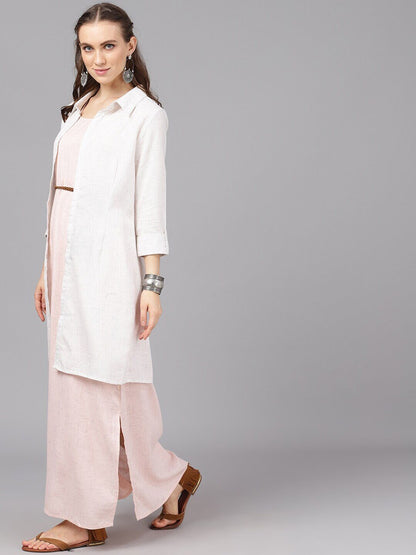 Women's  Off-White Solid Tailored Jacket