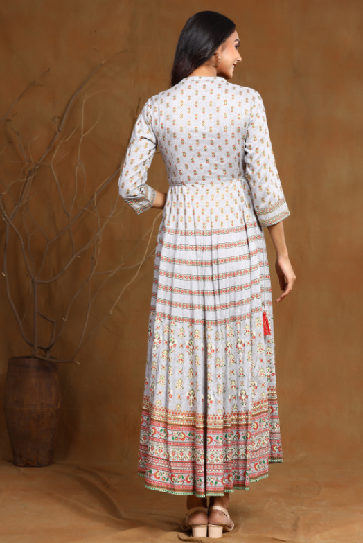 Women's Rayon Embroidered Flared Dress