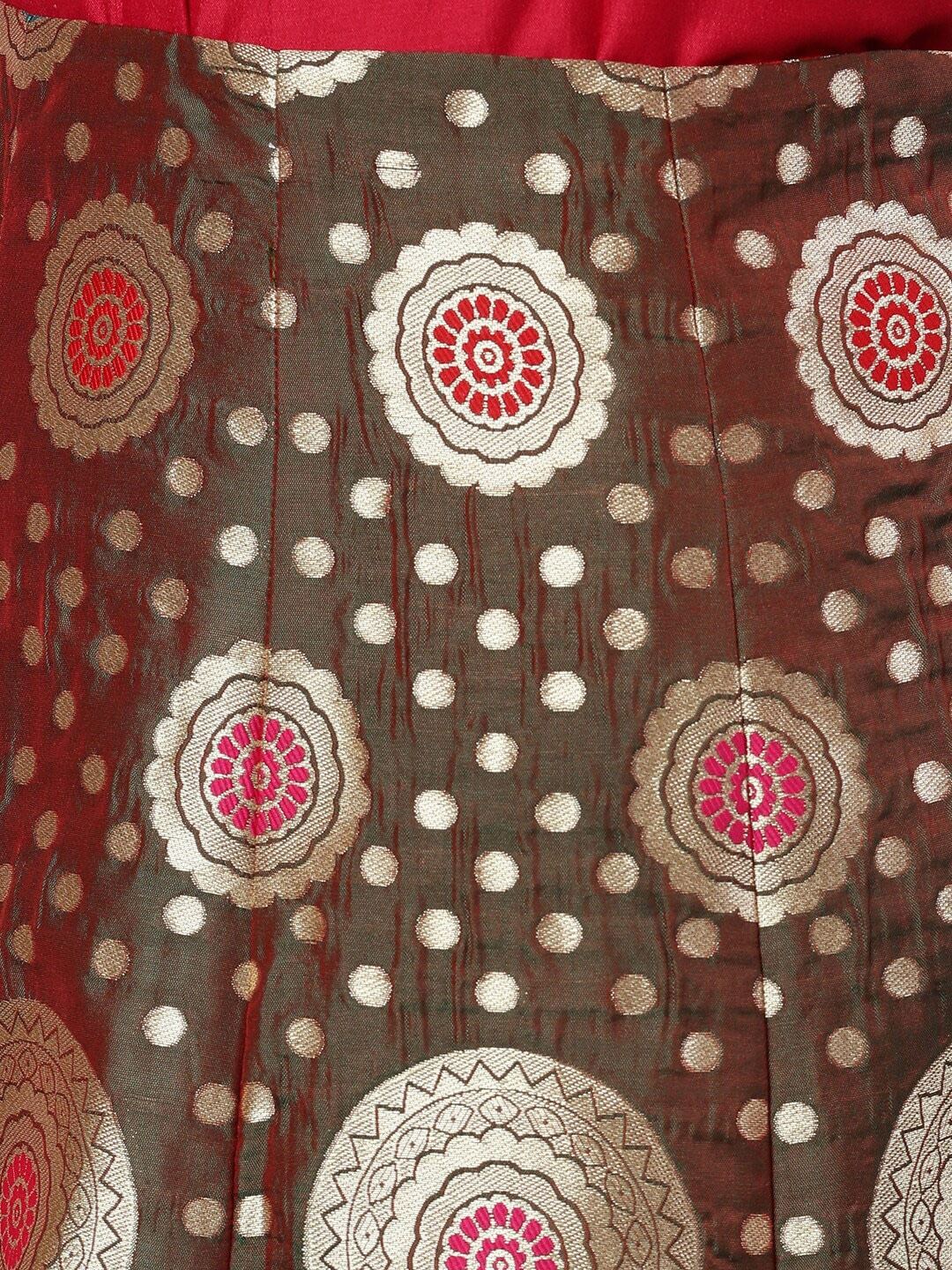 Women's Olive Green Ready to Wear Lehenga with Blous