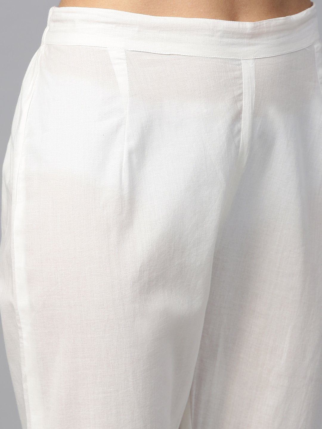 Women's  White & Yellow Solid Kurta with Trousers & Dupatta