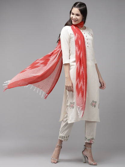 Women's Offwhite Solid Kurta Set