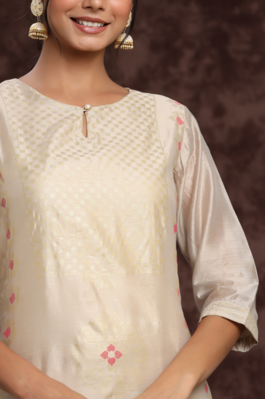 Women's Modal Chanderi Printed Straight Kurta