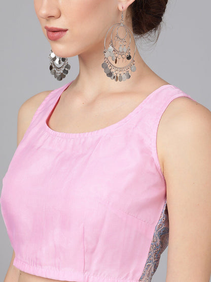 Women's Pink Solid Saree