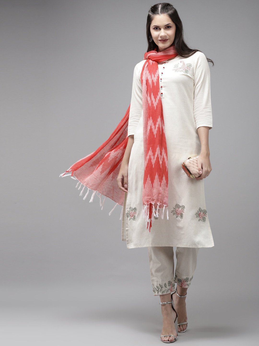 Women's Offwhite Solid Kurta Set