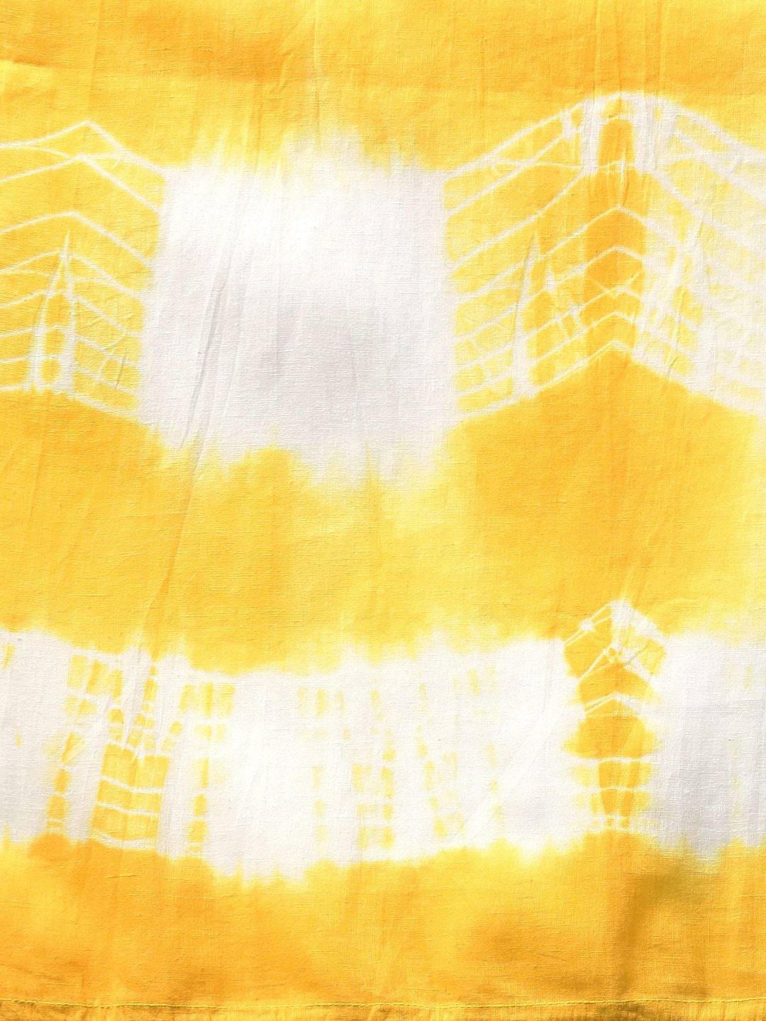Women's  White & Yellow Solid Kurta with Trousers & Dupatta