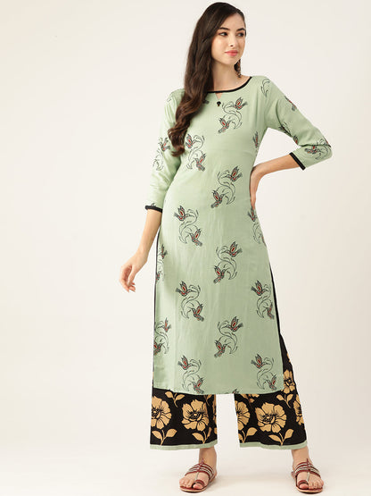 Women's Viscose Rayon Kurta And Palazzo Set