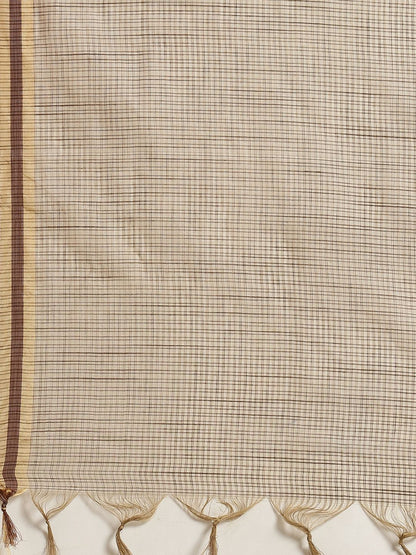 Women's Brown Chanderi Woven Dupatta