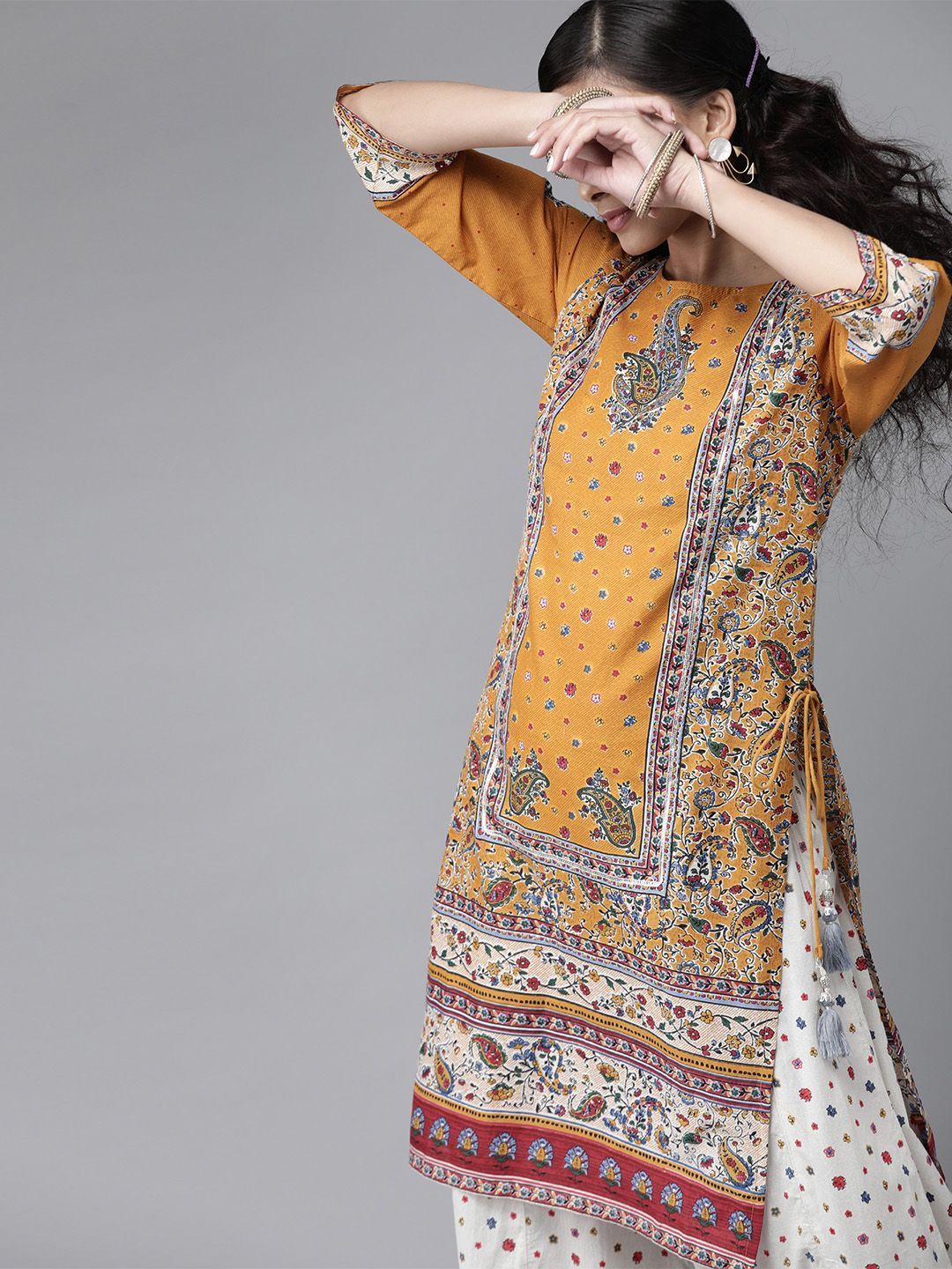 Women's Floral Printed Straight Kurta Palazzo Set