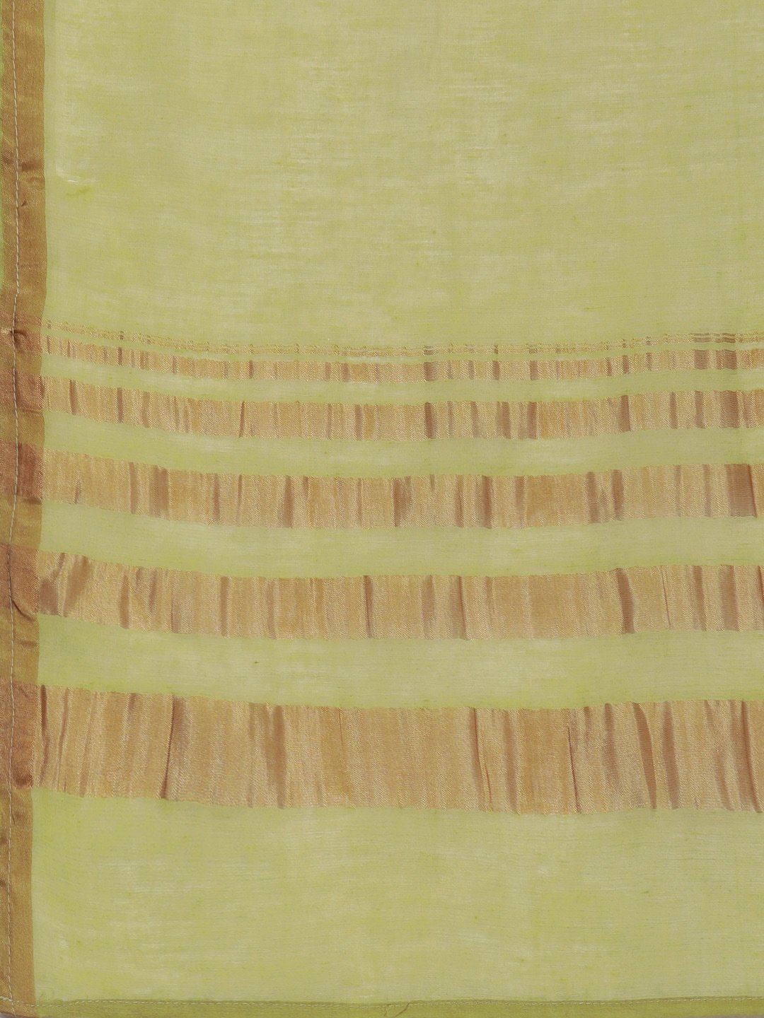 Women's  Olive Green & Golden Striped Kurta with Palazzos & Dupatta