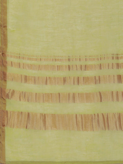 Women's  Olive Green & Golden Striped Kurta with Palazzos & Dupatta