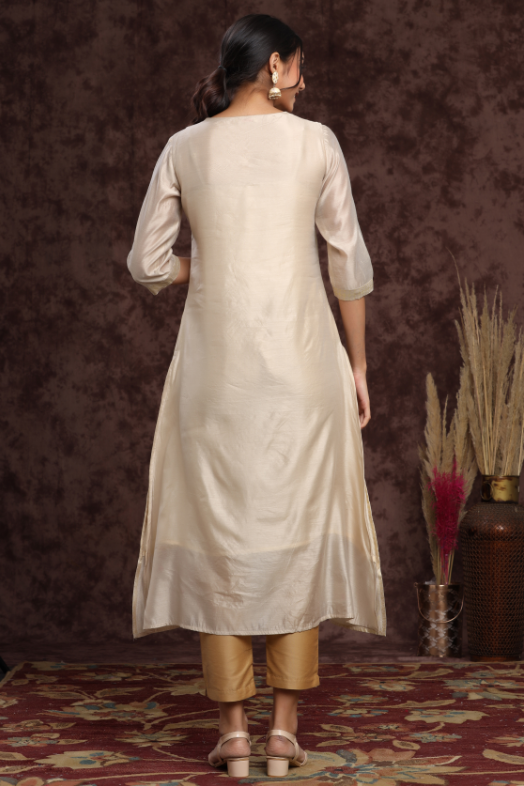 Women's Modal Chanderi Printed Straight Kurta